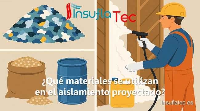 qué materiales se utilizan en el aislamiento proyectado
