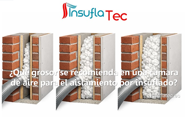 Qué grosor se recomienda en una cámara de aire para el aislamiento por insuflado