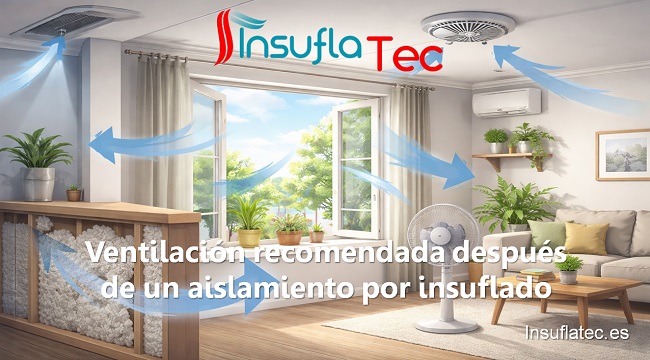 Ventilación recomendada después de un aislamiento por insuflado