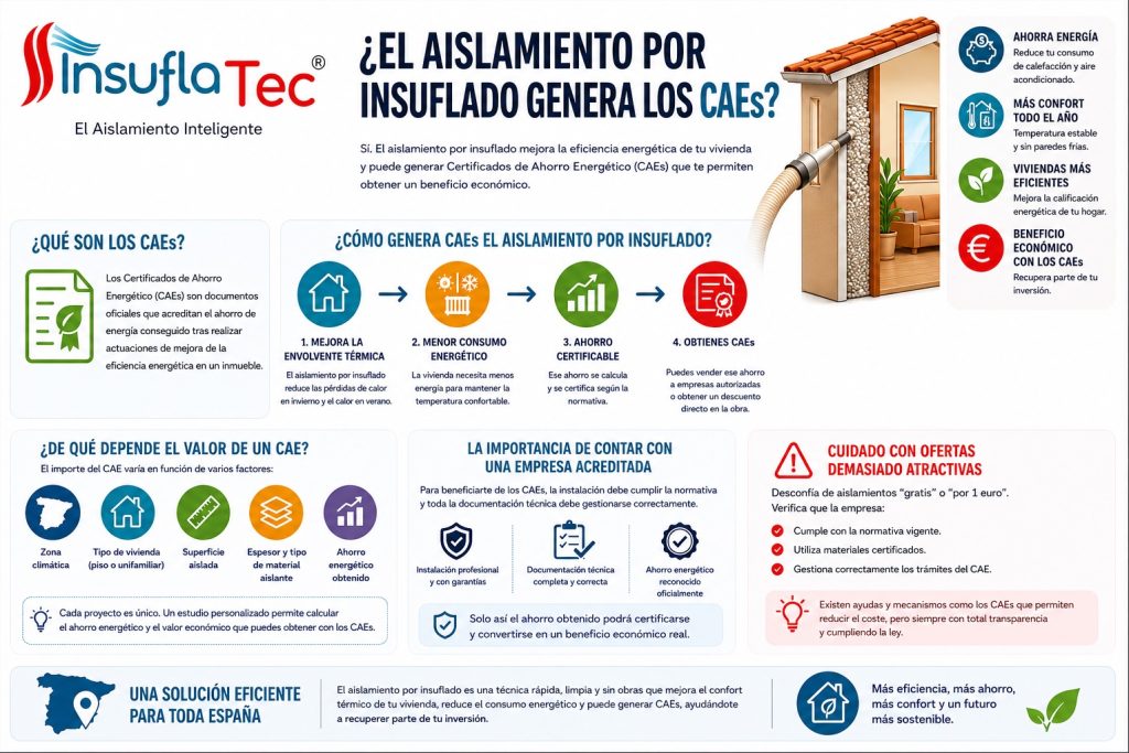 como funcionan los CAEs en el aislamiento por insuflado