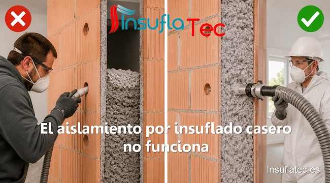 el aislamiento por insuflado casero no funciona