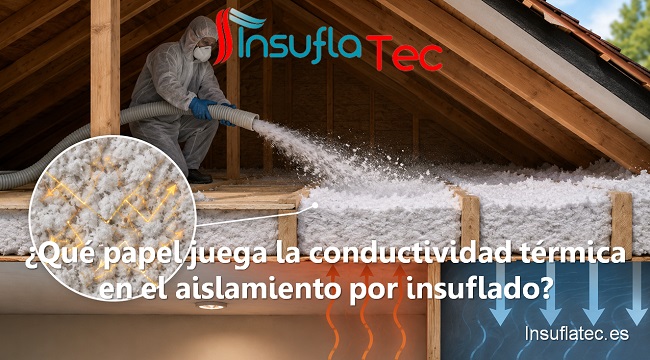 qué papel juega la conductividad térmica en el aislamiento por insuflado